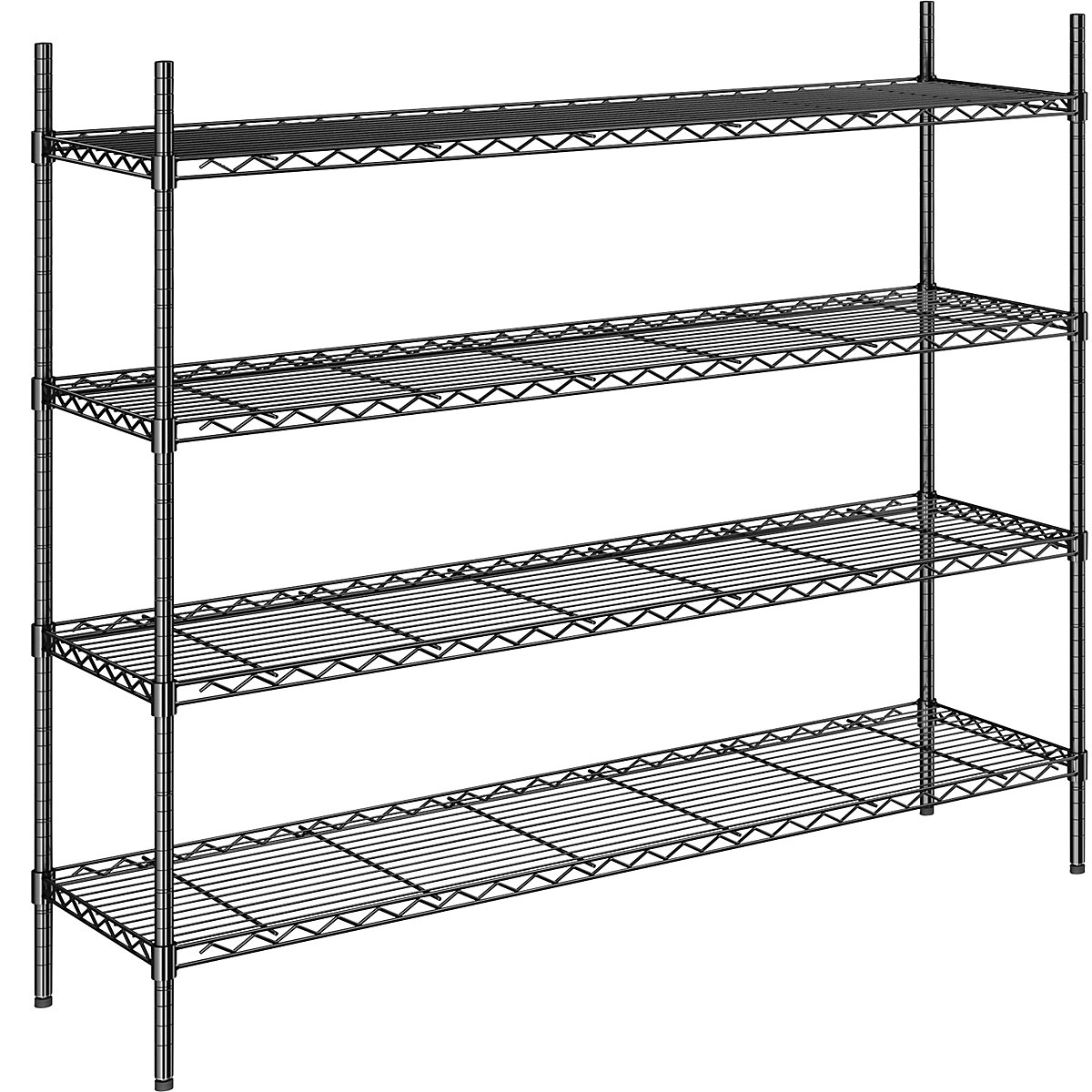 Scaffale a griglia in filo d'acciaio, nero