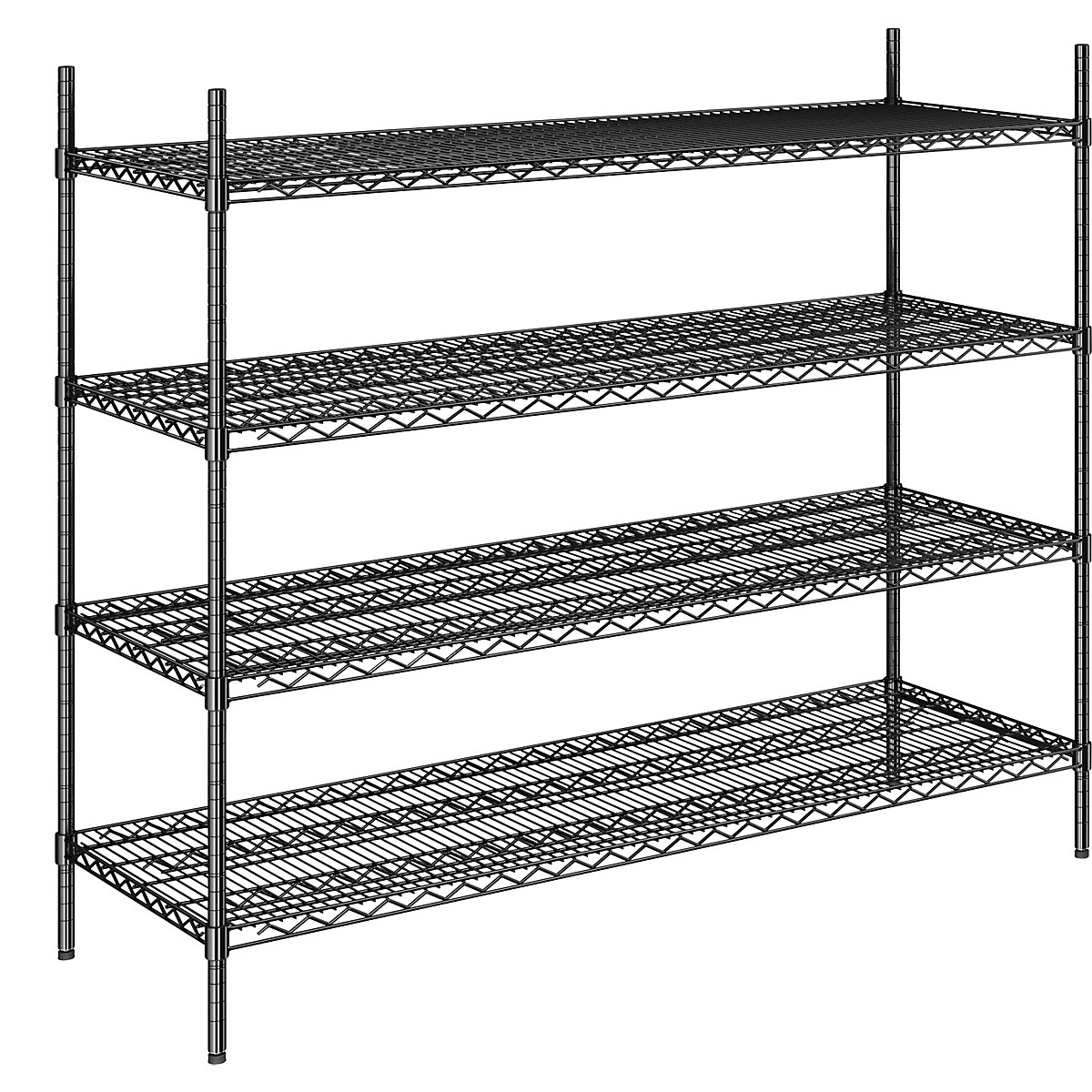 Scaffale a griglia in filo d'acciaio, nero