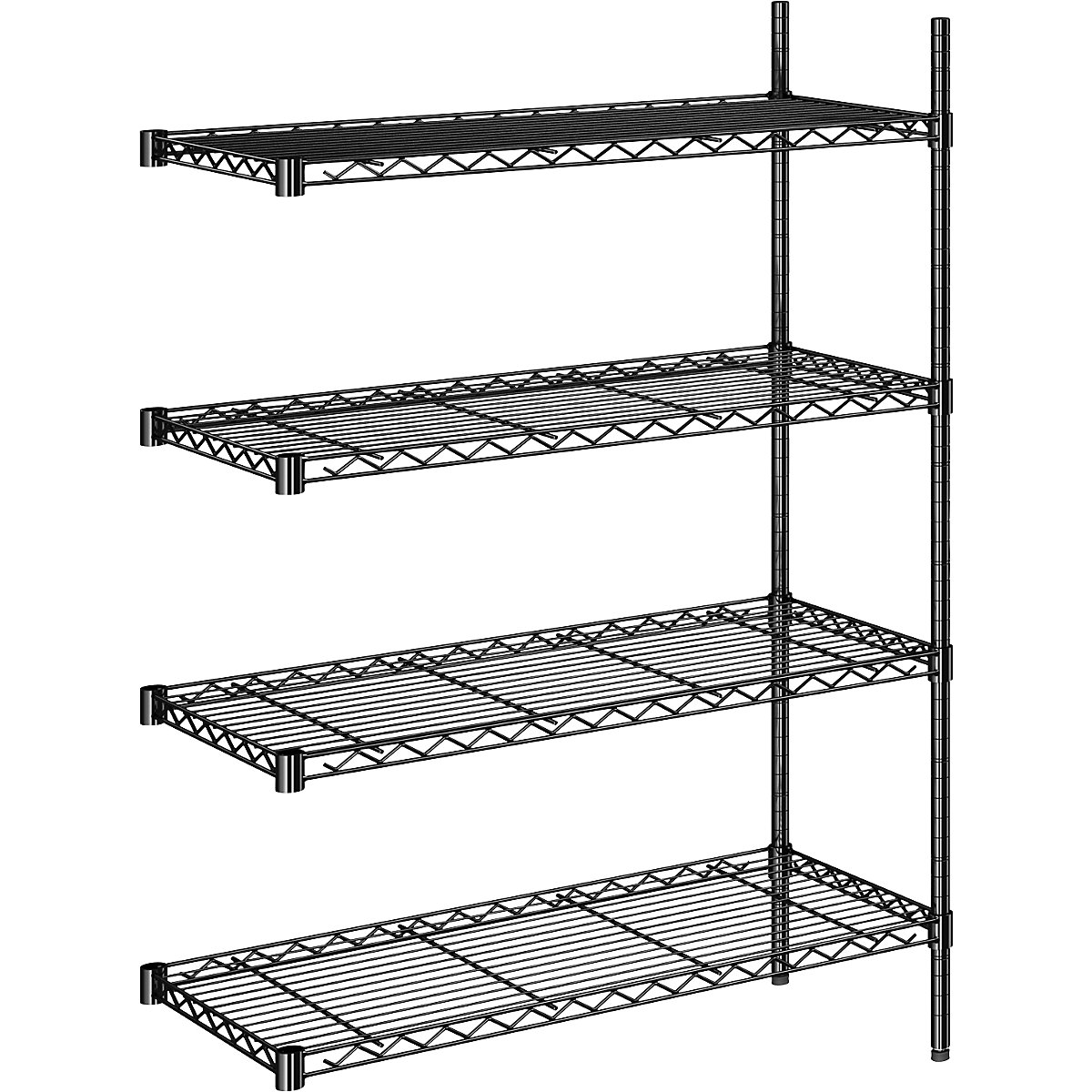 Scaffale a griglia in filo d'acciaio, nero