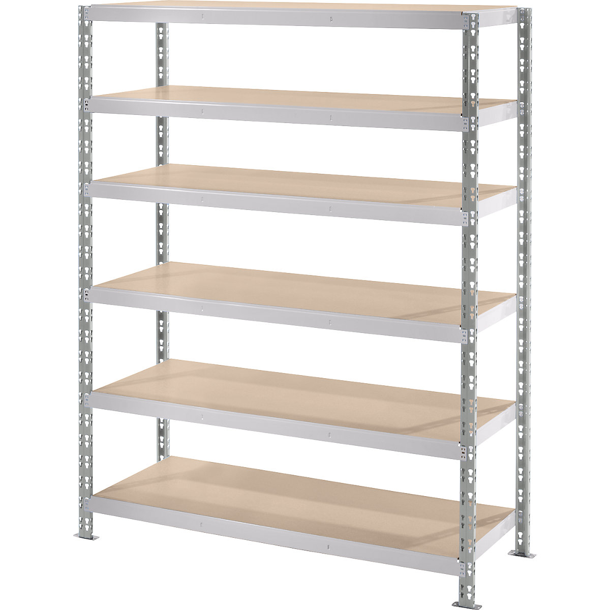 Scaffale a innesto a campata larga con ripiani in truciolato