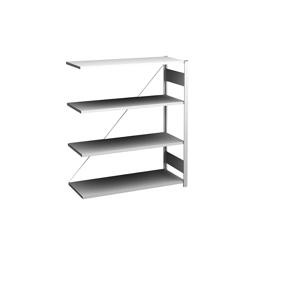 Scaffale a innesto, struttura leggera – eurokraft pro, monofacciale, alt. x largh. x prof. 1200 x 1000 x 400 mm, grigio, scaffale aggiuntivo-58