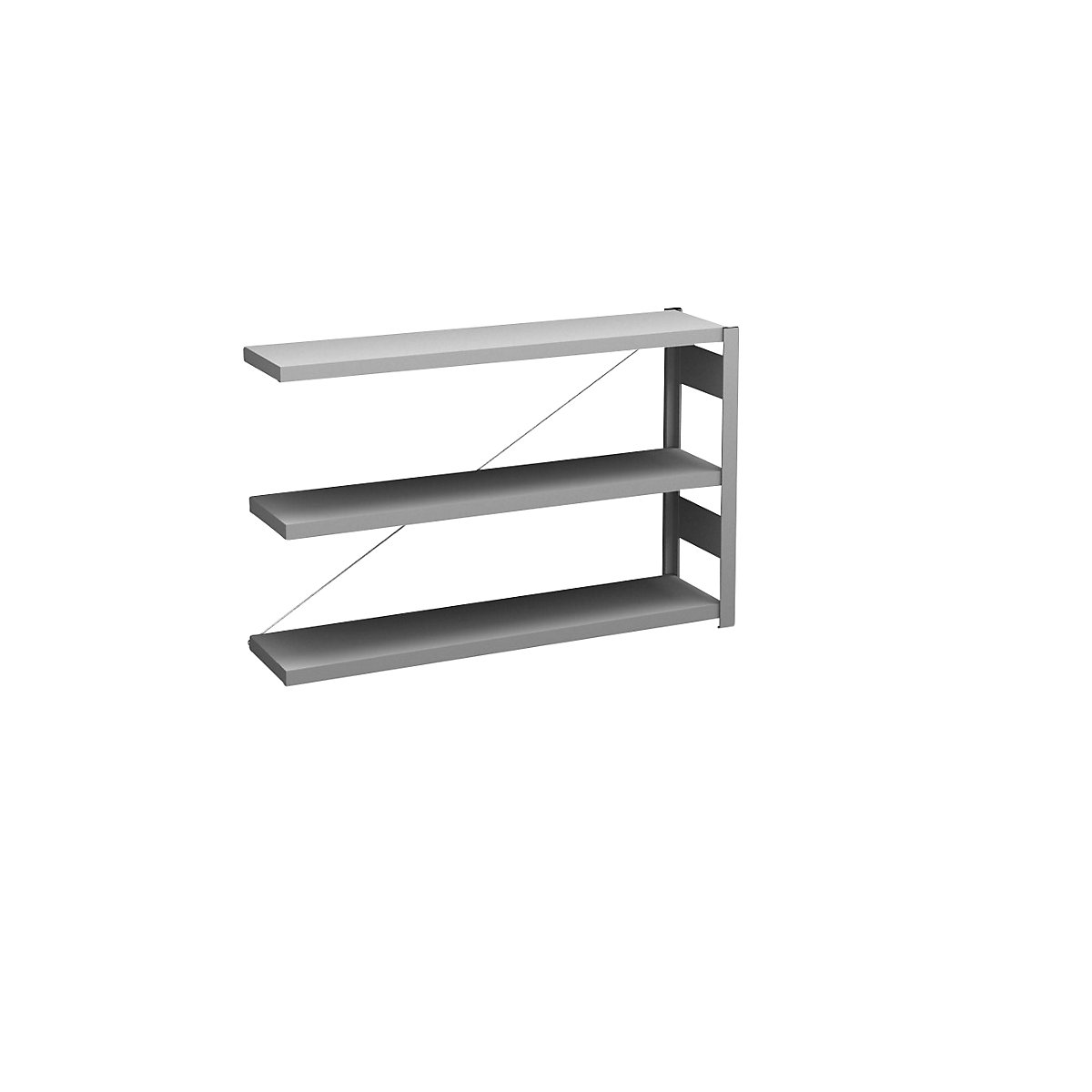 Scaffale a innesto, struttura leggera – eurokraft pro, monofacciale, alt. x largh. x prof. 825 x 1300 x 300 mm, zincato, scaffale aggiuntivo-312