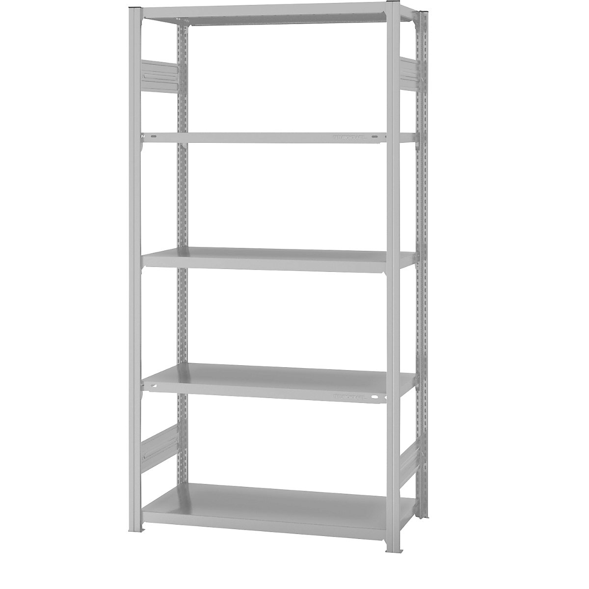 Scaffale a innesto, struttura medio-pesante – eurokraft pro, a doppio lato, alt. x largh. x prof. 2000 x 1000 x 500 mm, grigio, scaffale base-29