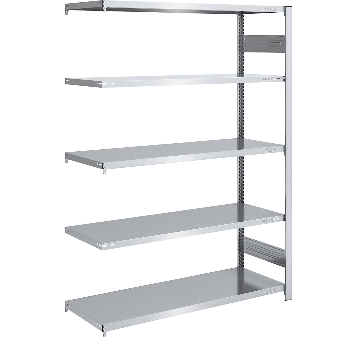 Scaffale a innesto, struttura medio-pesante – eurokraft pro, a doppio lato, alt. x largh. x prof. 2000 x 1300 x 600 mm, zincato, scaffale aggiuntivo-11