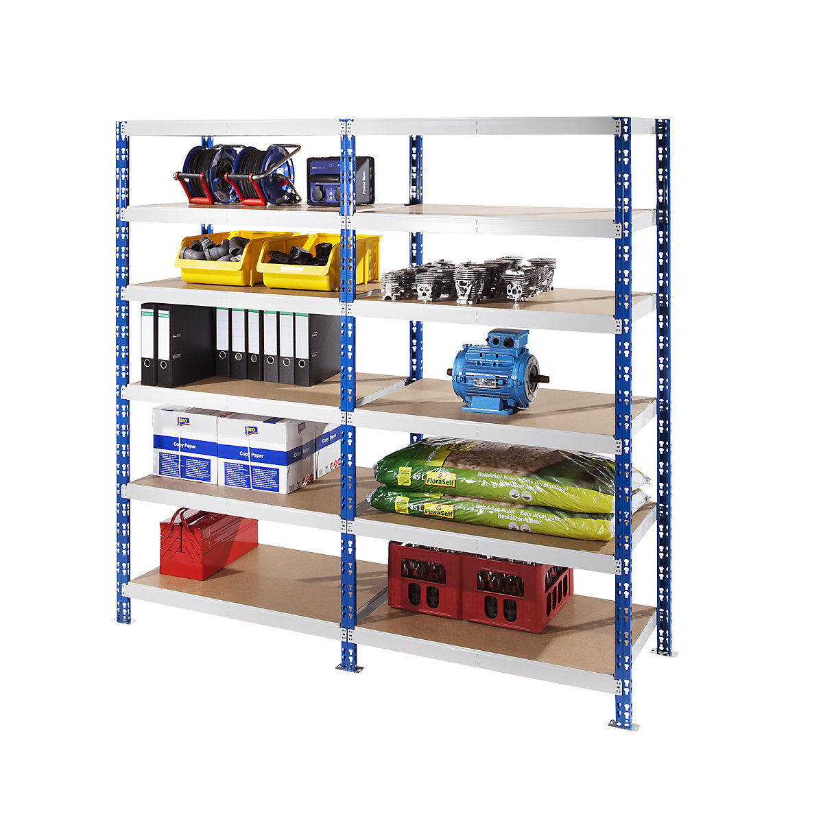 Scaffale a innesto universale, stabile – eurokraft basic (Foto prodotto 2)-1