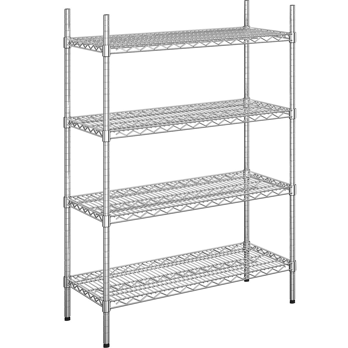 Scaffale grigliato in filo d'acciaio, cromato, portata 250 kg, largh. x prof. 910 x 460 mm, scaff. portante, altezza 1370 mm, 4 ripiani-3