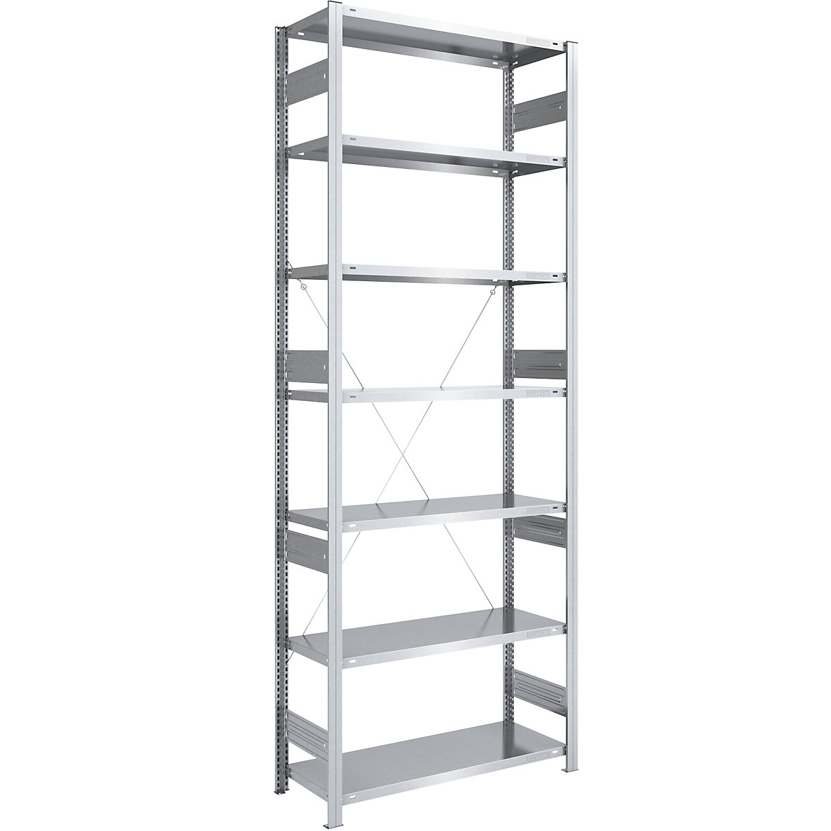 Scaffale a innesto per carichi pesanti – eurokraft pro, monolaterale, alt. x largh. x prof. 3000 x 1000 x 500 mm, zincato, scaffale di base-31