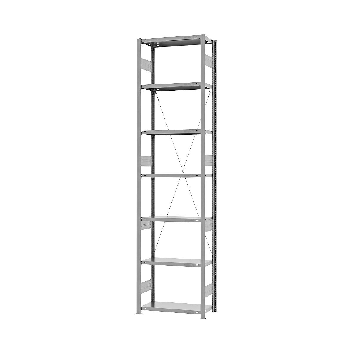 Scaffale a innesto per carichi pesanti – eurokraft pro, monolaterale, alt. x largh. x prof. 3000 x 750 x 300 mm, zincato, scaffale portante-41