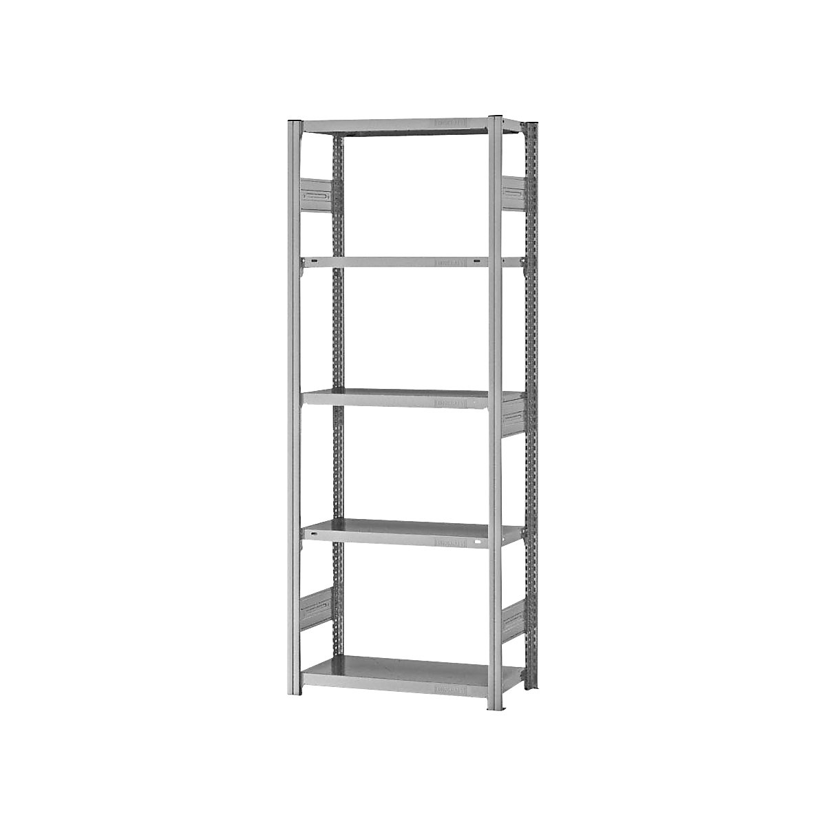 Scaffale a innesto per carichi pesanti – eurokraft pro, a doppio lato, alt. x largh. x prof. 2000 x 750 x 300 mm, zincato, scaffale portante-146