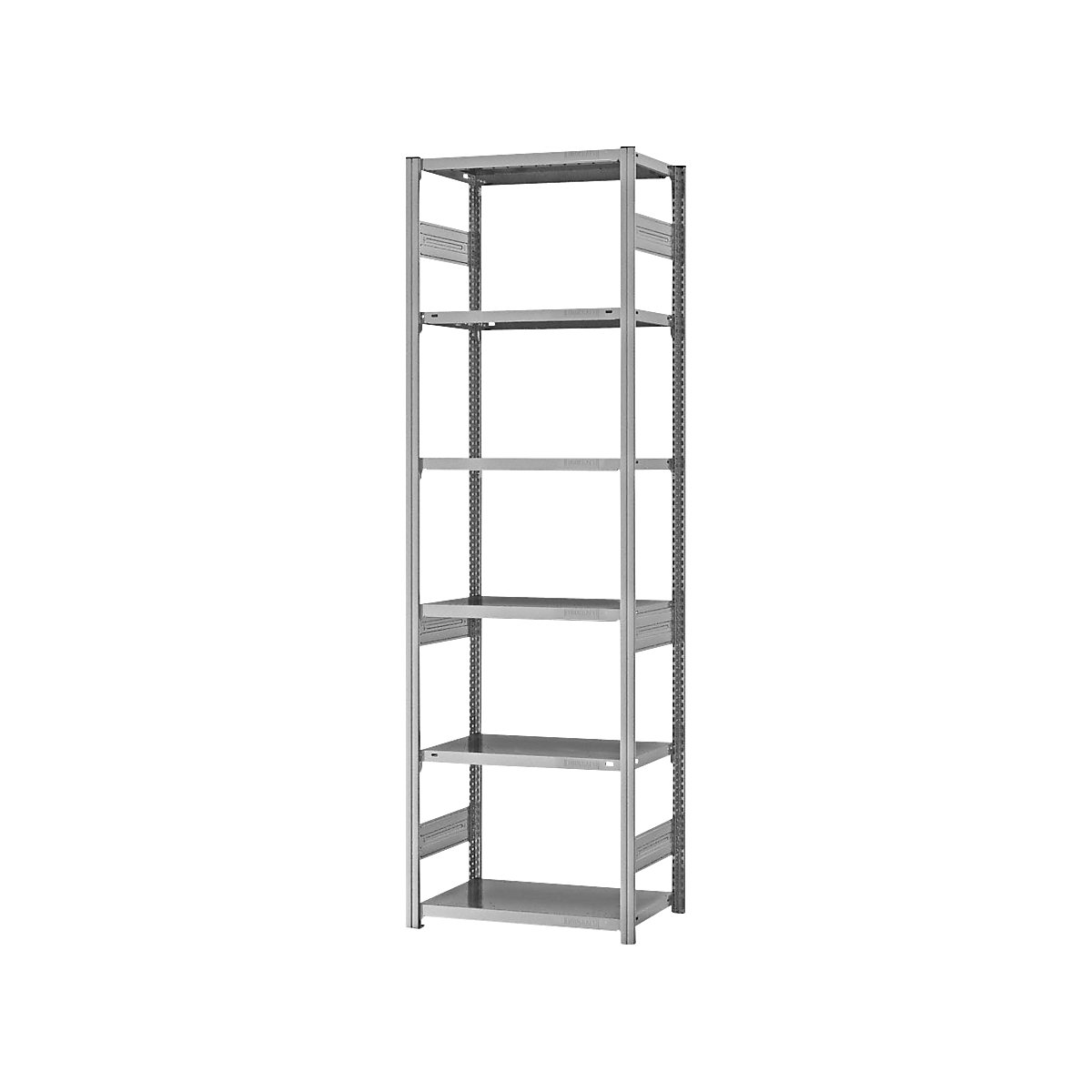 Scaffale a innesto per carichi pesanti – eurokraft pro, a doppio lato, alt. x largh. x prof. 2500 x 750 x 400 mm, zincato, scaffale portante-83