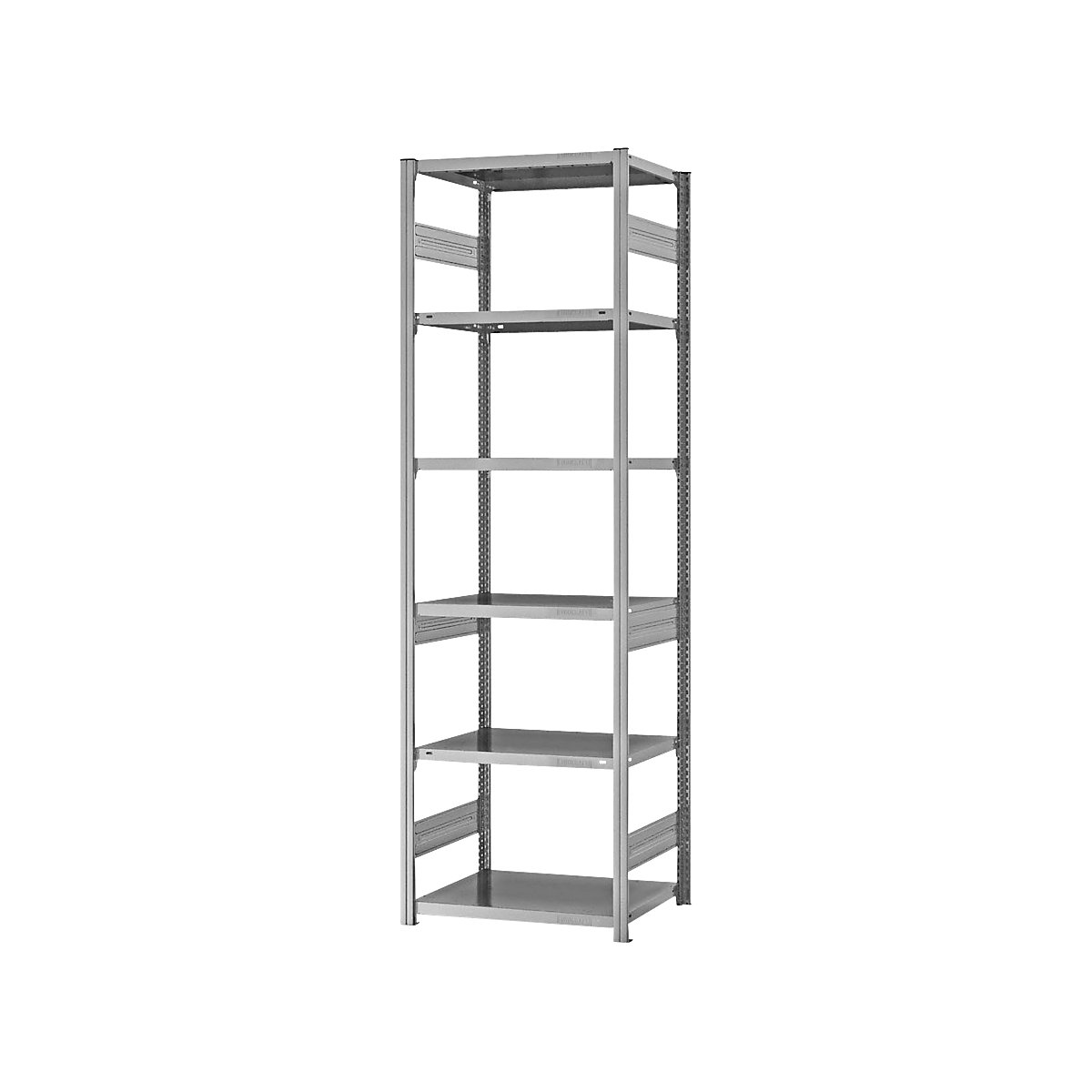 Scaffale a innesto per carichi pesanti – eurokraft pro, a doppio lato, alt. x largh. x prof. 2500 x 750 x 500 mm, zincato, scaffale portante-19