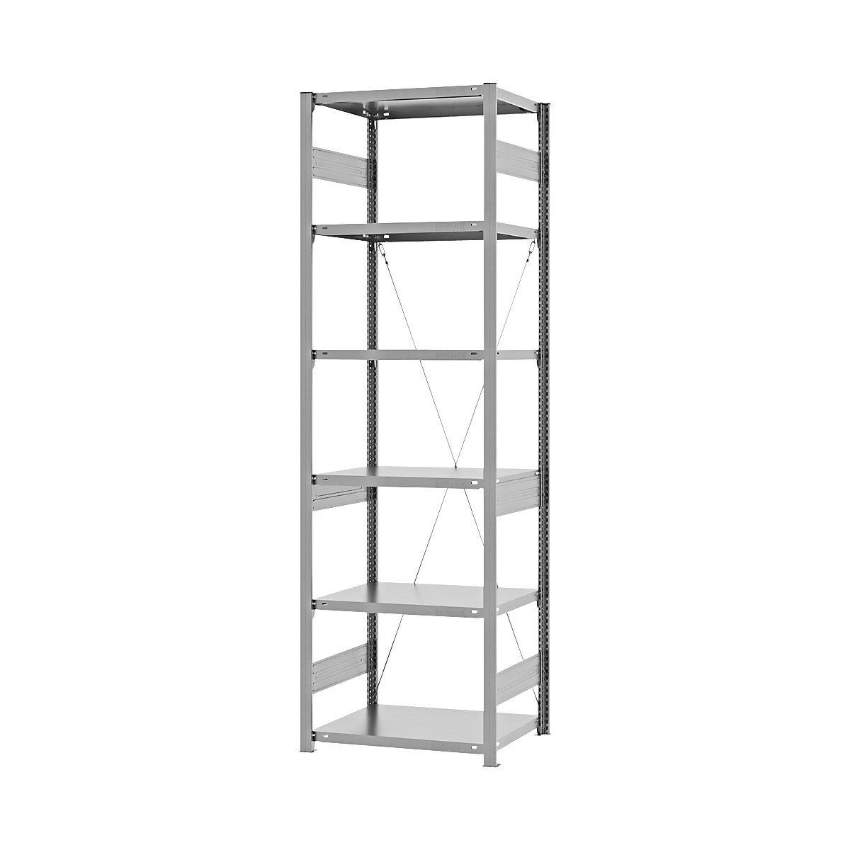 Scaffale a innesto per carichi pesanti – eurokraft pro, monolaterale, alt. x largh. x prof. 2500 x 750 x 500 mm, zincato, scaffale portante-25