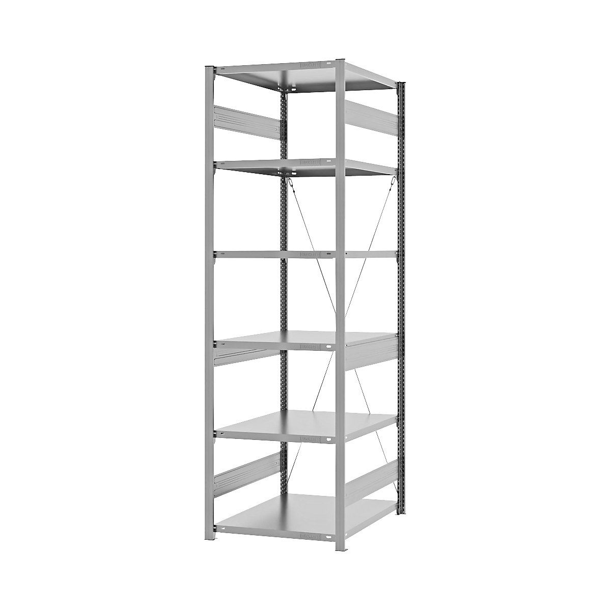 Scaffale a innesto per carichi pesanti – eurokraft pro, monolaterale, alt. x largh. x prof. 2500 x 750 x 800 mm, zincato, scaffale portante-74