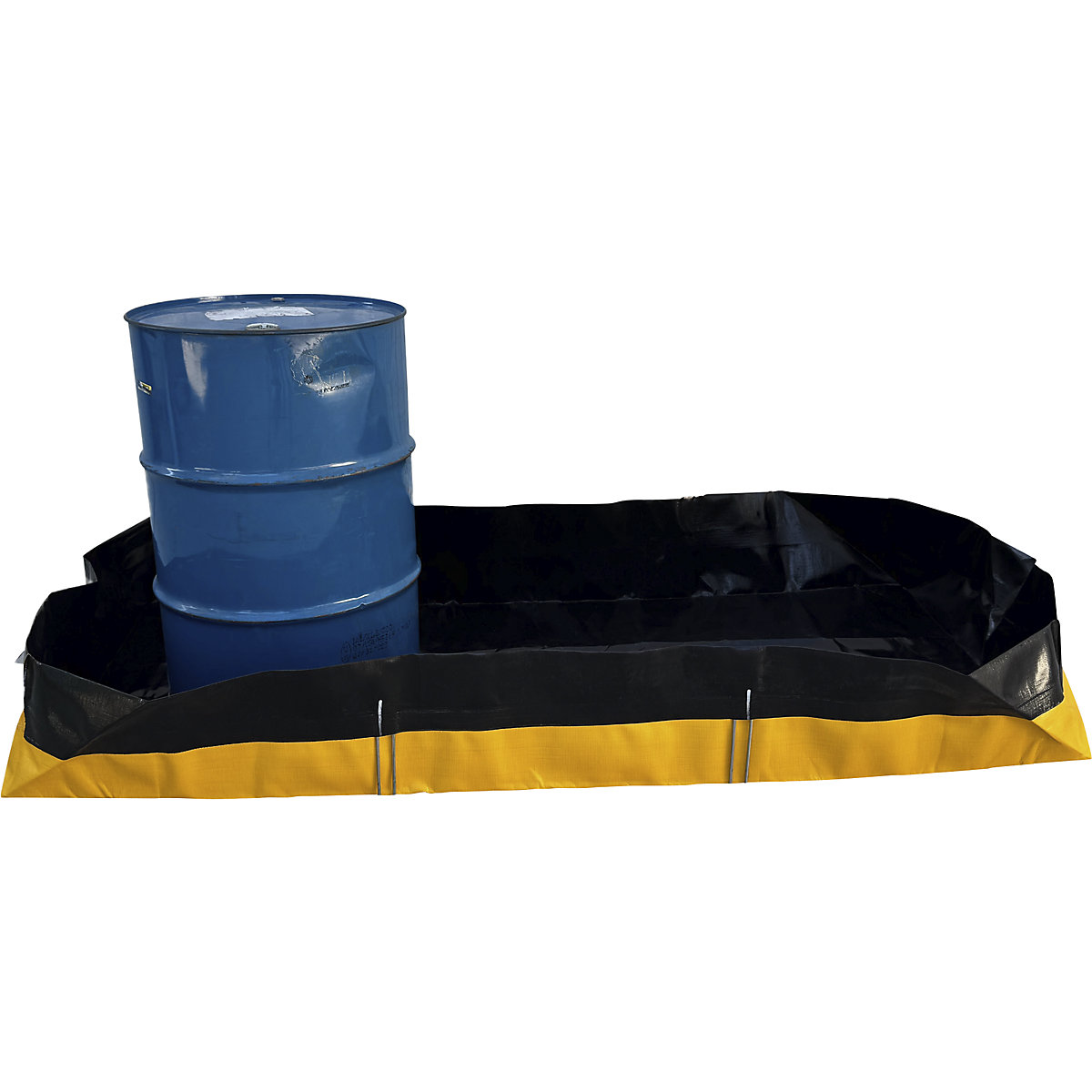 Vană de captare, pliabilă – eurokraft basic, PE, negru/galben, capacitate de captare 660 l-0