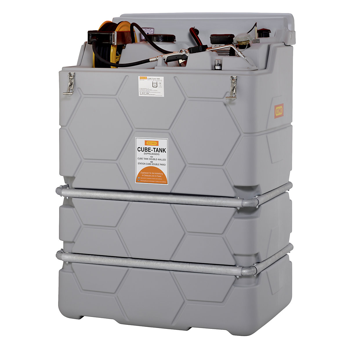 Rezervor pentru lubrifianți CUBE – CEMO, Indoor, fără capac rabatabil, volum 1000 l, Premium-0