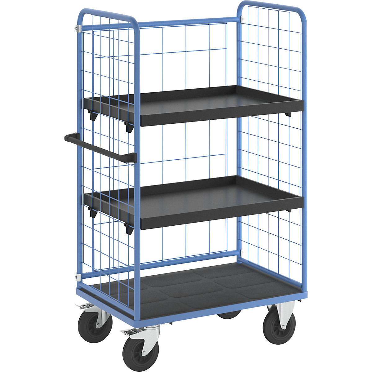 Chariot à tablettes à trois côtés grillagés – eurokraft pro