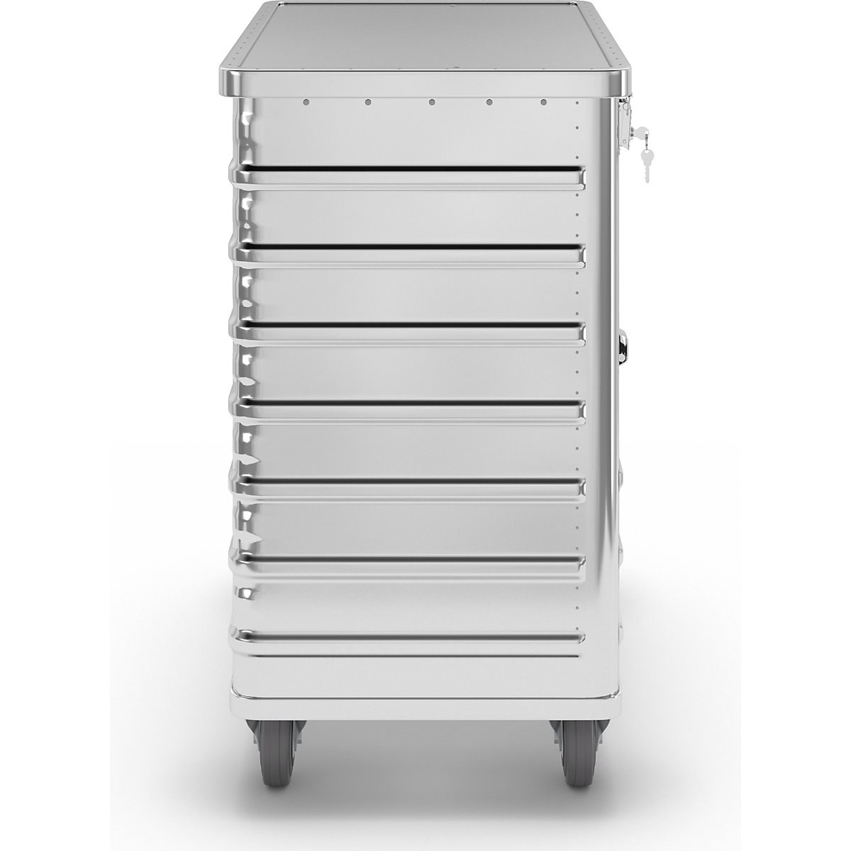 Chariot-caisse en aluminium à panneau latéral rabattable – Gmöhling (Illustration du produit 6)-5