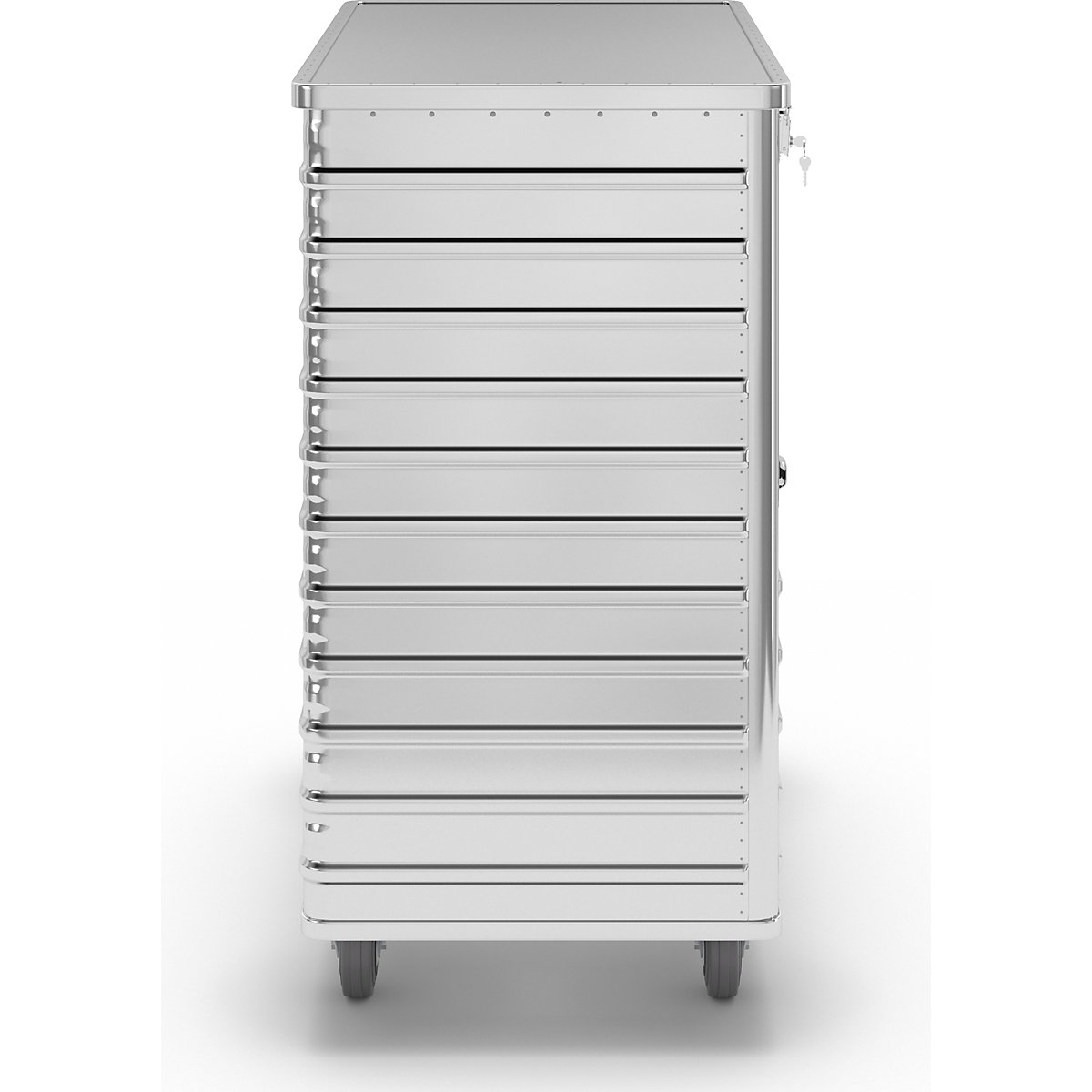 Chariot-caisse en aluminium à panneau latéral rabattable – Gmöhling (Illustration du produit 6)-5