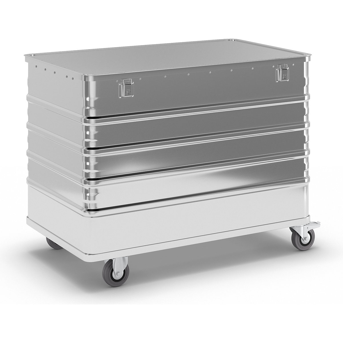Chariot-caisse en aluminium, à panneaux pleins – Gmöhling