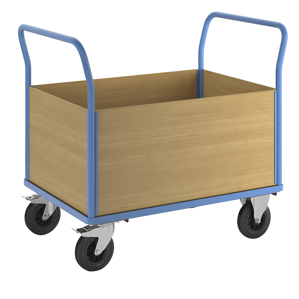 Chariot plate-forme avec panneaux en bois - eurokraft pro