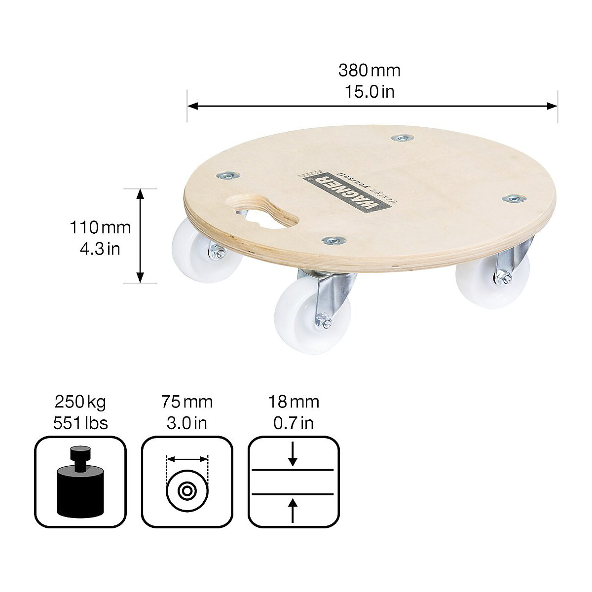Plateau roulant rond MM 1137 – Wagner (Illustration du produit 15)-14