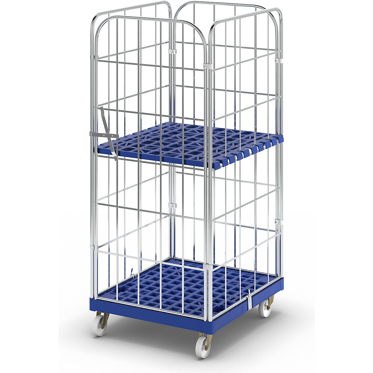 Roll-conteneur avec socle roulant en plastique