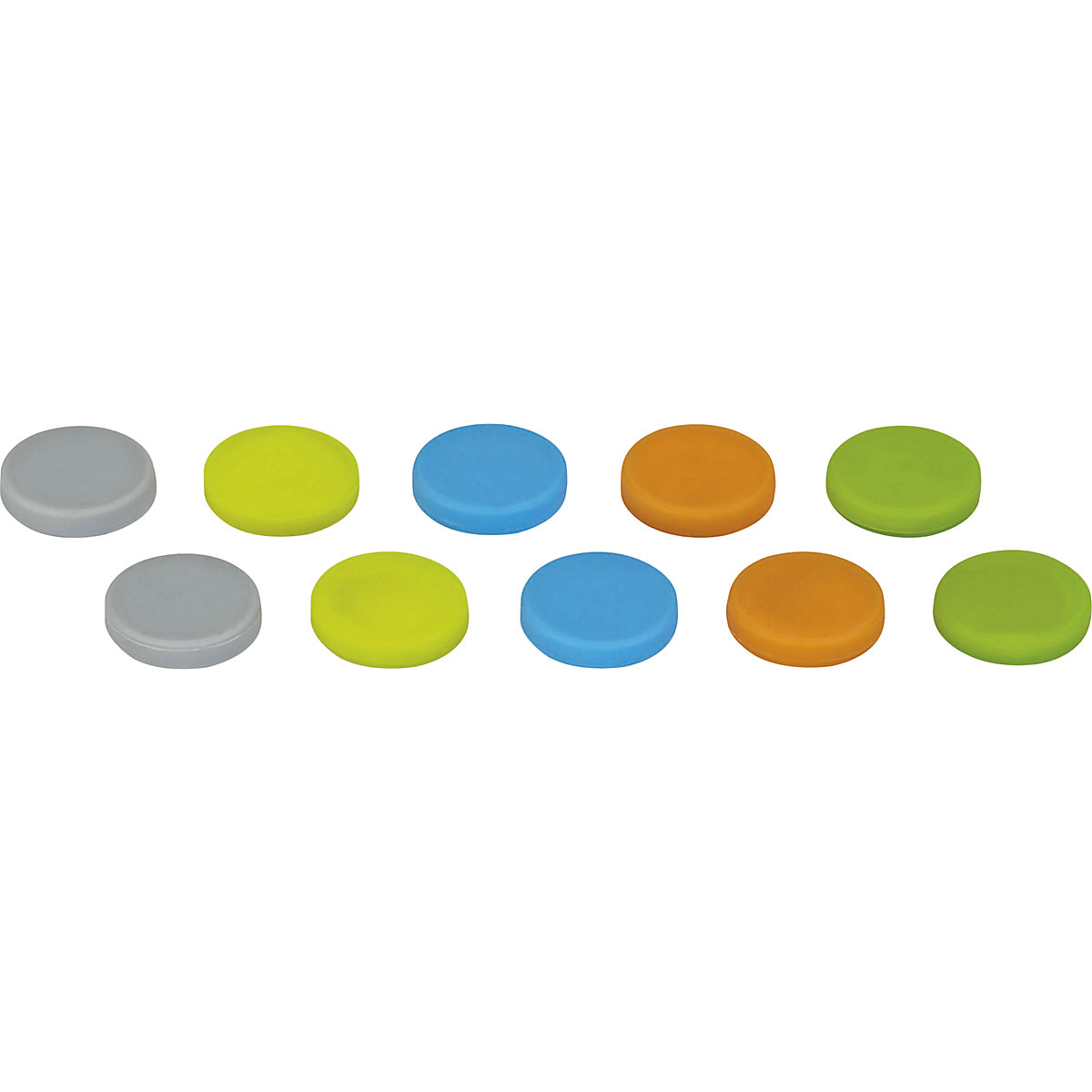 Aimant en silicone-néodyme – MAUL, Ø 18 mm, lot de 10, assortiment de couleurs-0
