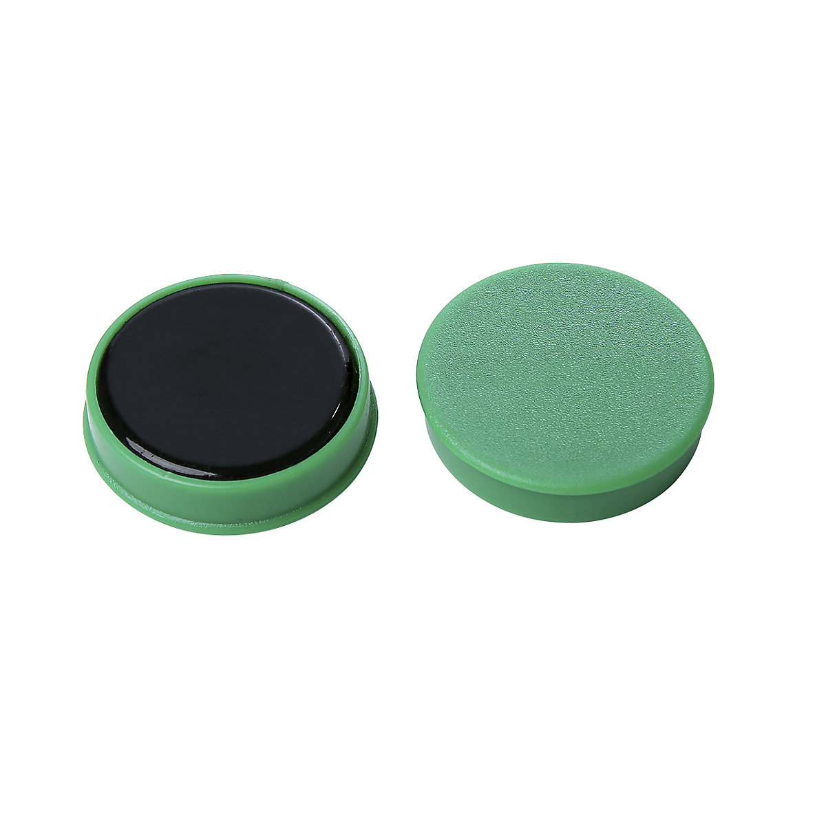 Plot magnétique rond en plastique – eurokraft basic, Ø 20 mm, lot de 72, vert-0