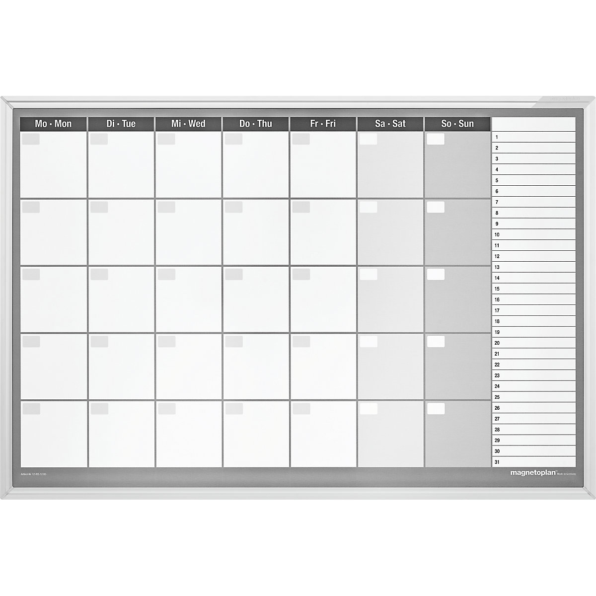 Planning mensuel type CC, avec kit d'accessoires - magnetoplan