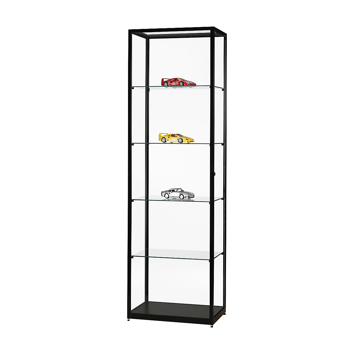 Vitrine hauteur 1984 mm, sans éclairage, l x p 600 x 400 mm, forme rectangulaire, noir-0