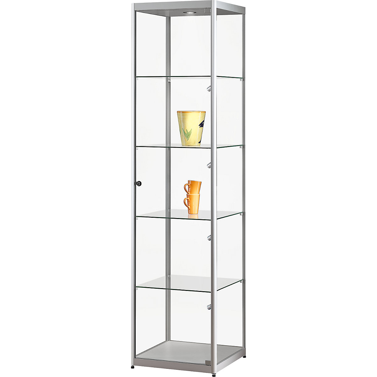 Vitrine hauteur 2000 mm, éclairage par diodes, Ø tête de lampe 35 mm, l x p 500 x 500 mm-0