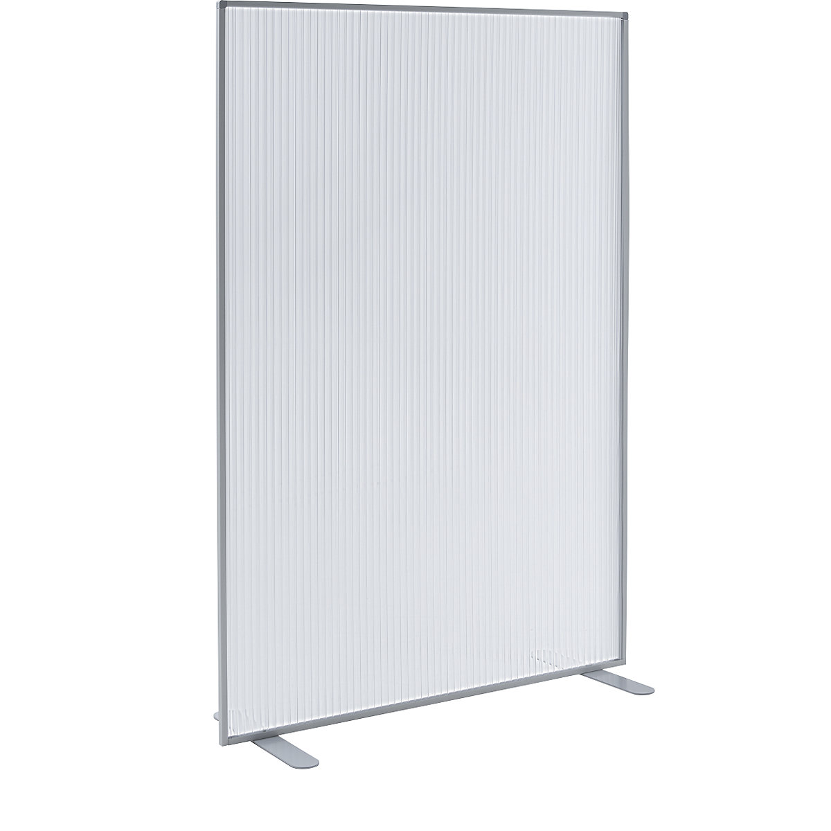 Ścianka działowa zapewniająca osłonę, z płytą z poliwęglanu, białe aluminium, wys. x szer. x głęb. 1805 x 1200 x 480 mm-0