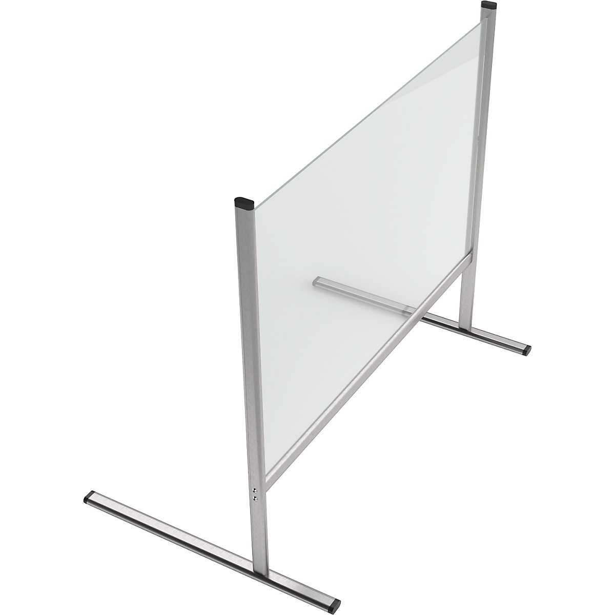 Ścianka higieniczna ze szkła akrylowego, z aluminiową ramą i podporami – magnetoplan (Zdjęcie produktu 3)-2