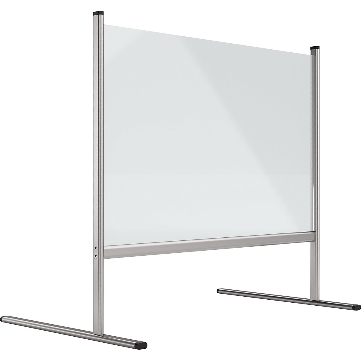 Ścianka higieniczna ze szkła akrylowego, z aluminiową ramą i podporami – magnetoplan (Zdjęcie produktu 5)-4