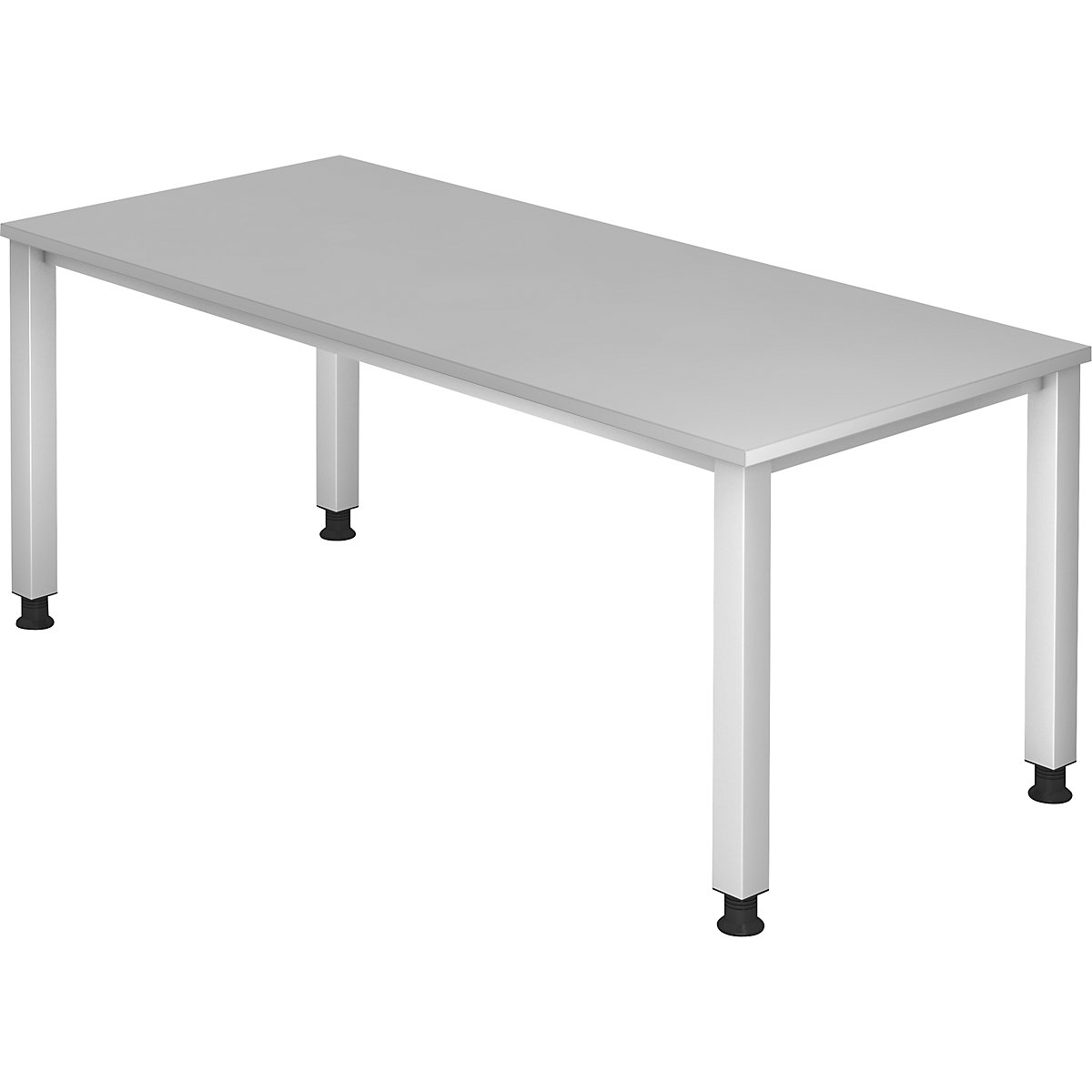 Biurko – eurokraft pro, szkielet na 4 nogach, szer. 1800 mm, srebrne aluminium / jasnoszare-0