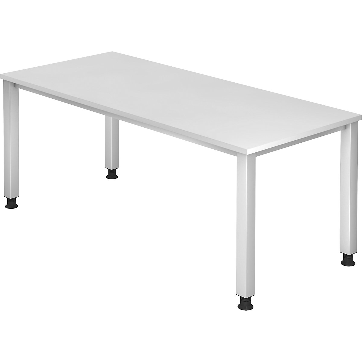 Biurko – eurokraft pro, szkielet na 4 nogach, szer. 1800 mm, srebrne aluminium / białe-0