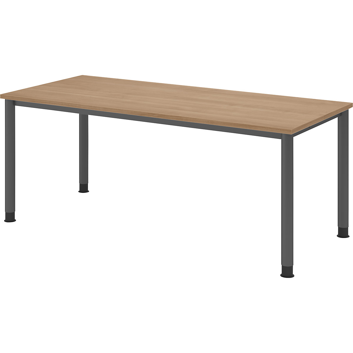 Biurko, wys. x głęb. 685 – 810 x 800 mm, 4 nogi z okrągłej rurki, szer. 1800 mm, grafitowe / orzech-0