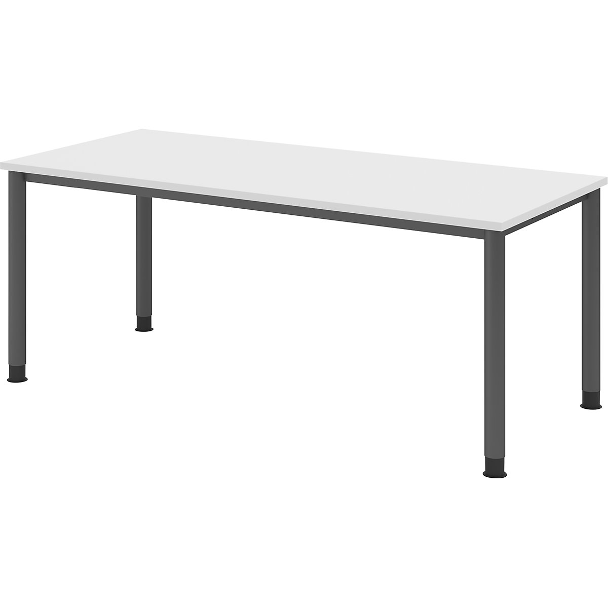 Biurko, wys. x głęb. 685 – 810 x 800 mm, 4 nogi z okrągłej rurki, szer. 1800 mm, grafitowe / białe-0