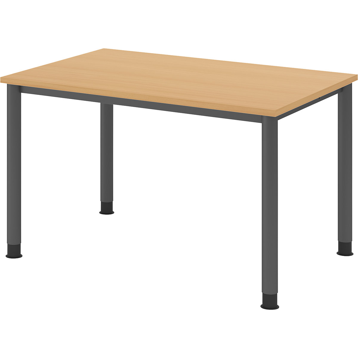 Biurko, wys. x głęb. 685 – 810 x 800 mm, 4 nogi z okrągłej rurki, szer. 1200 mm, grafitowe / buk-0