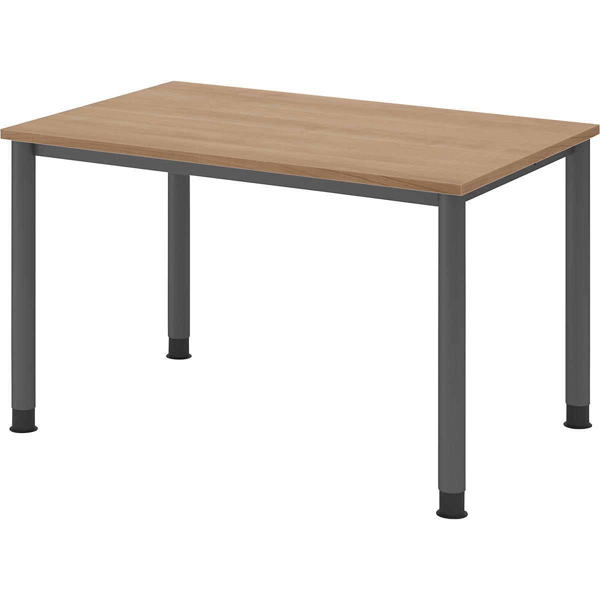 Biurko, wys. x głęb. 685 – 810 x 800 mm, 4 nogi z okrągłej rurki, szer. 1200 mm, grafitowe / orzech-0