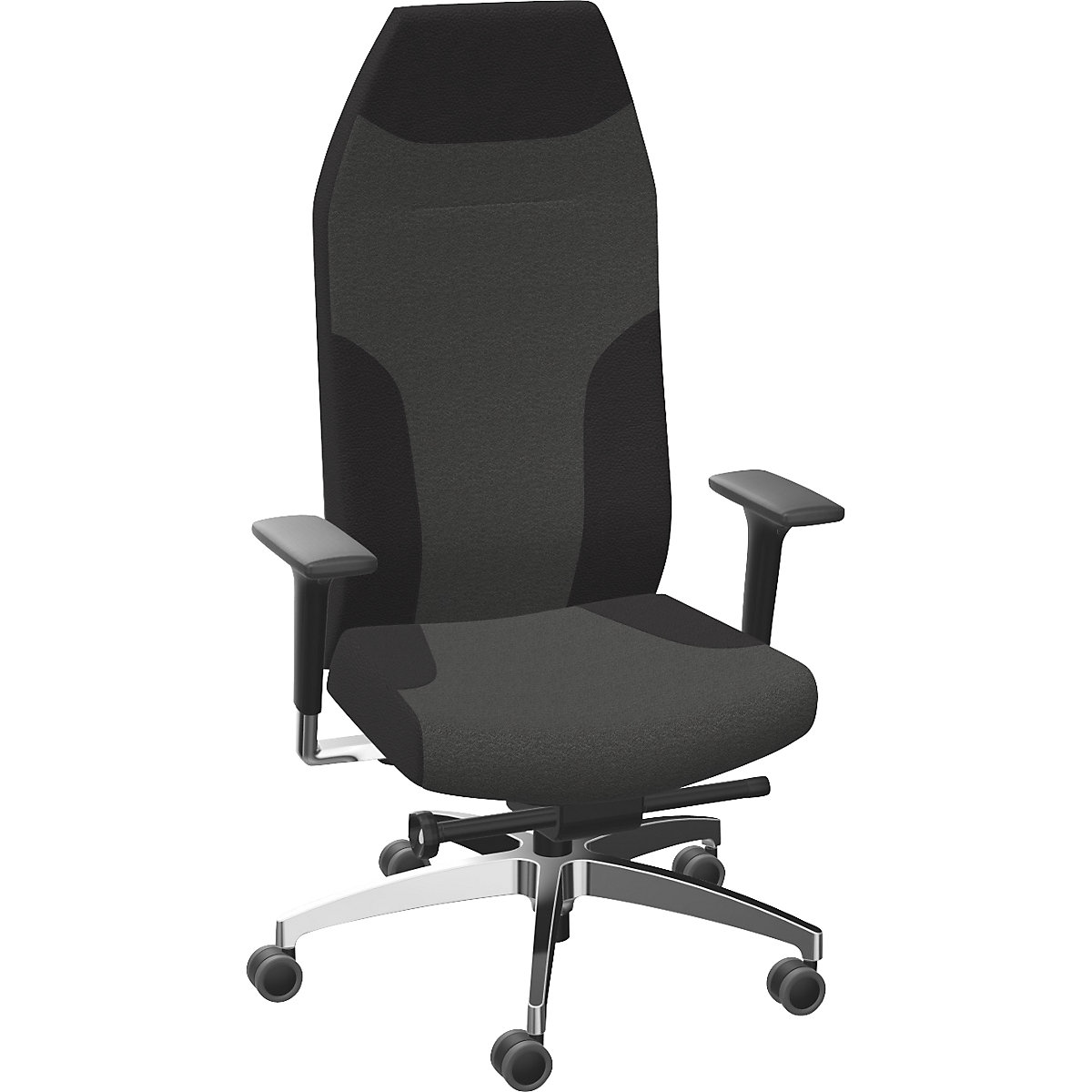Krzesło biurowe AdJust Protect 24h – Dauphin, z podłokietnikami i zagłówkiem, szare-0