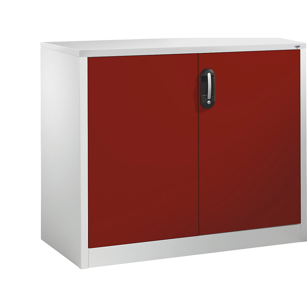 Szafka boczna na dokumenty ACURADO – C+P, 2 wys. segregatora, wys. x szer. x głęb. 1000 x 1200 x 500 mm, jasnoszary / rubinowo-czerwony-0