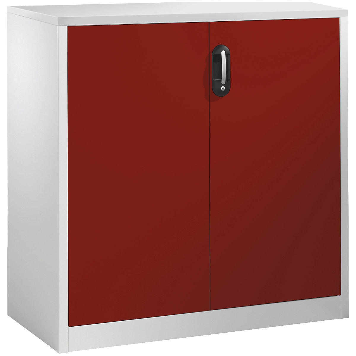 Szafka boczna na dokumenty ACURADO – C+P, 3 wys. segregatora, wys. x szer. x głęb. 1200 x 1200 x 500 mm, jasnoszary / rubinowo-czerwony-0