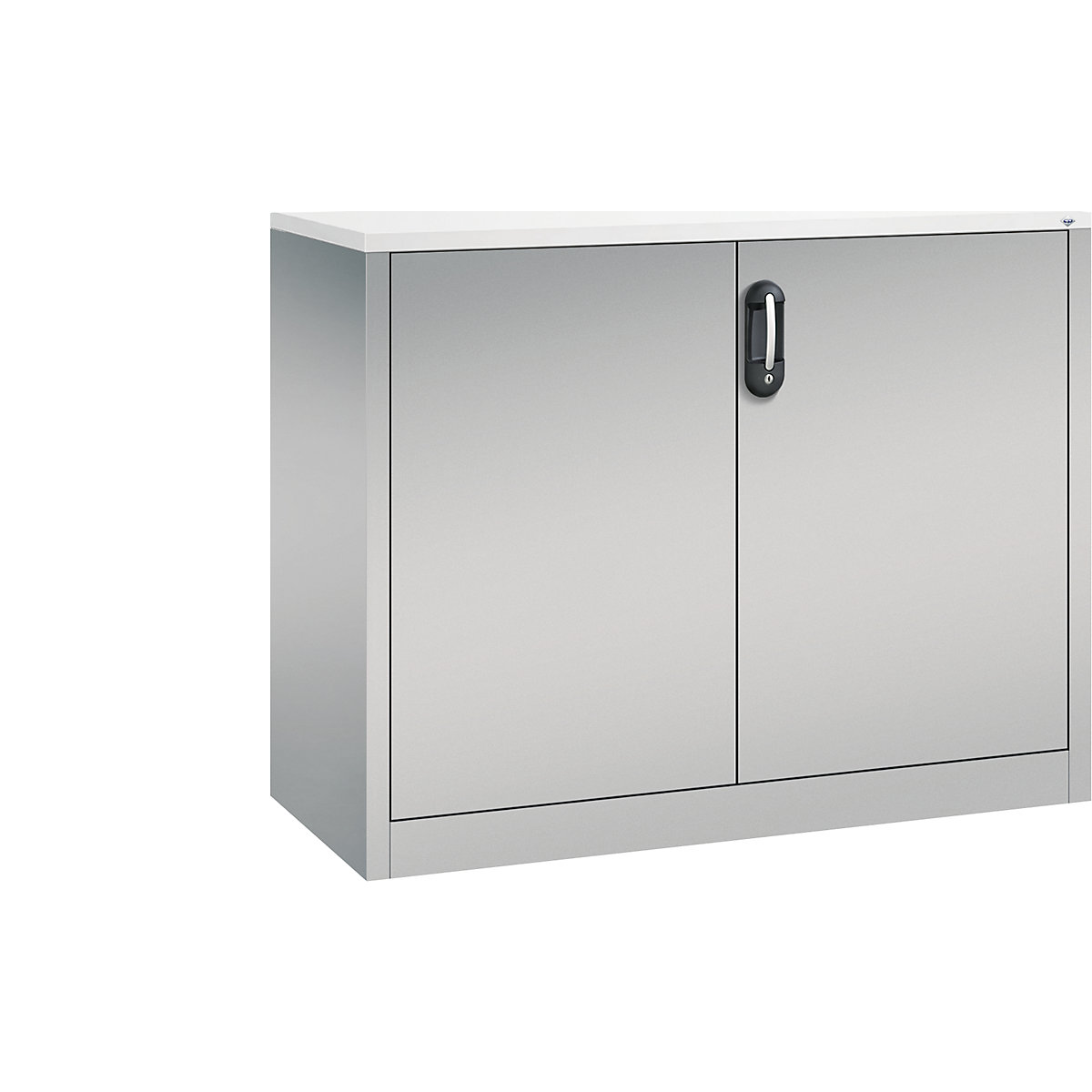 Szafka boczna na dokumenty ACURADO – C+P, 2 wys. segregatora, wys. x szer. x głęb. 1000 x 1200 x 500 mm, biały aluminium / biały aluminium-0