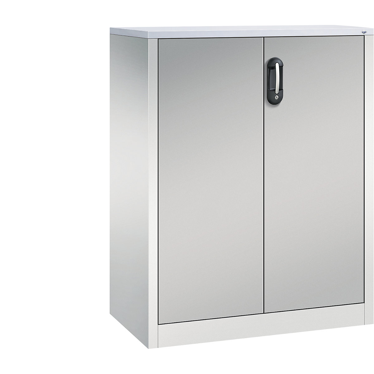 Szafka boczna na dokumenty ACURADO – C+P, 3 wys. segregatora, wys. x szer. x głęb. 1200 x 930 x 500 mm, jasnoszary / biały aluminium-0