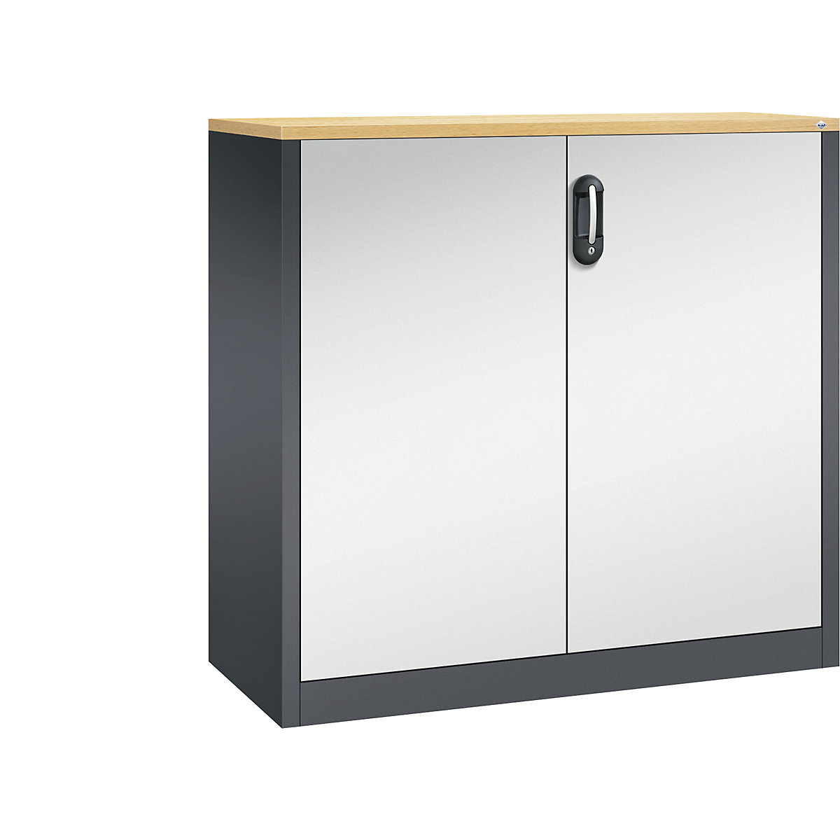 Szafka boczna na dokumenty ACURADO – C+P, 3 wys. segregatora, wys. x szer. x głęb. 1200 x 1200 x 500 mm, czarno-szary / jasnoszary-0