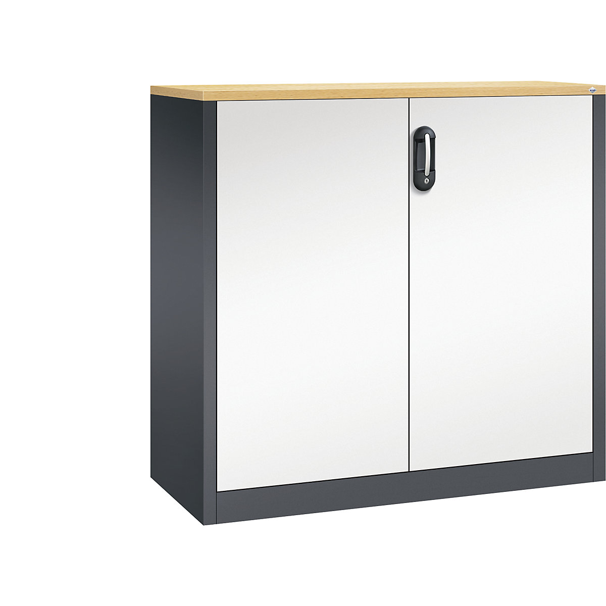 Szafka boczna na dokumenty ACURADO – C+P, 3 wys. segregatora, wys. x szer. x głęb. 1200 x 1200 x 500 mm, czarno-szary / biały-0