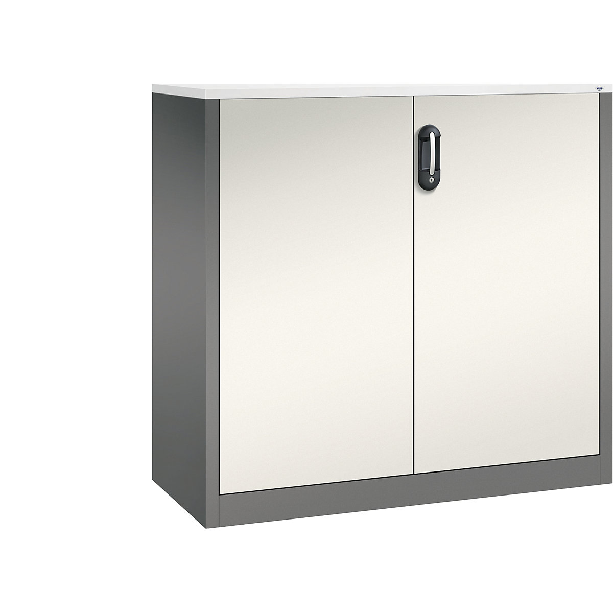 Szafka boczna na dokumenty ACURADO – C+P, 3 wys. segregatora, wys. x szer. x głęb. 1200 x 1200 x 500 mm, szary / perłowo-biały-0
