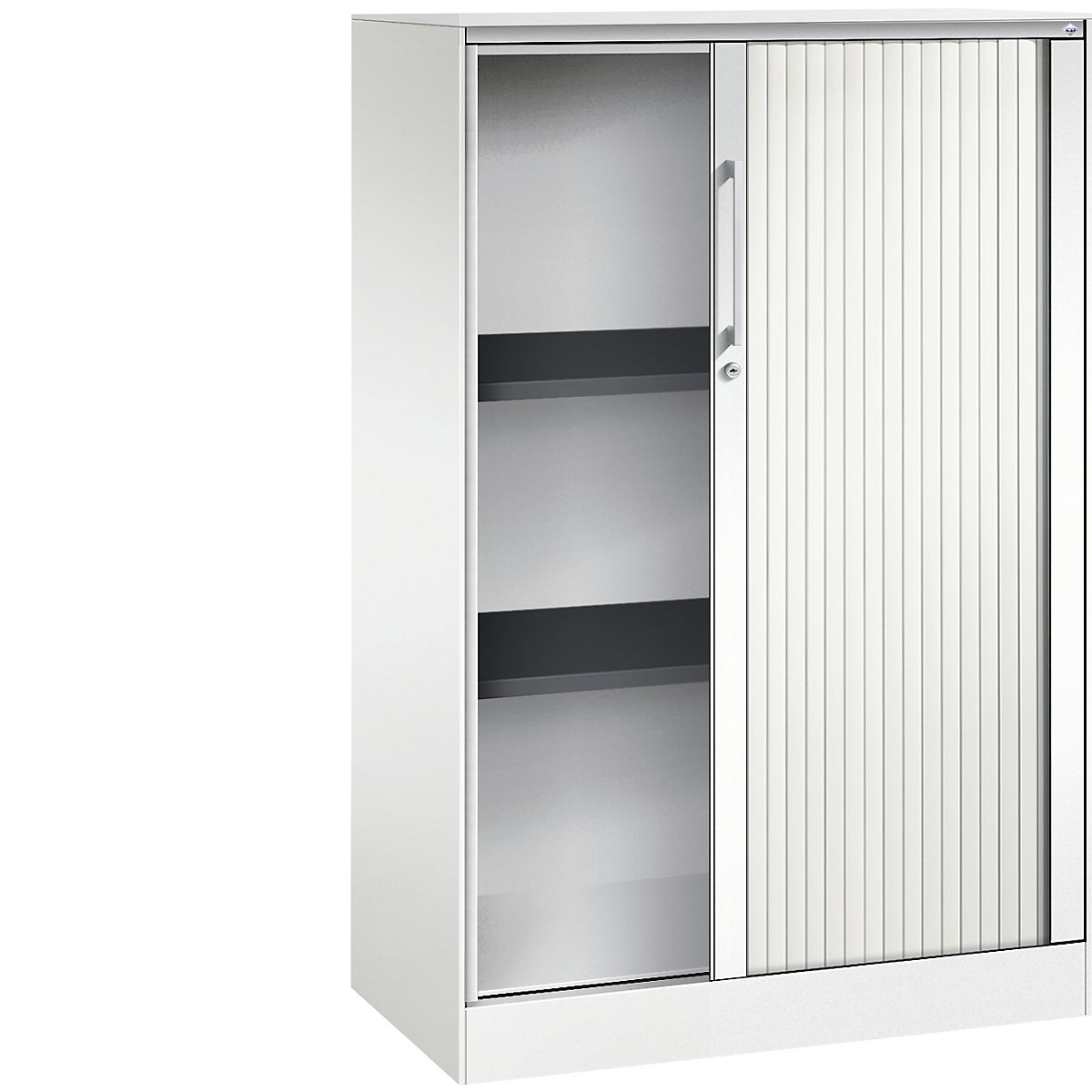 Szafa z roletami ASISTO, wys. 1292 mm – C+P, szer. 800 mm, biały drogowy/biały drogowy-0