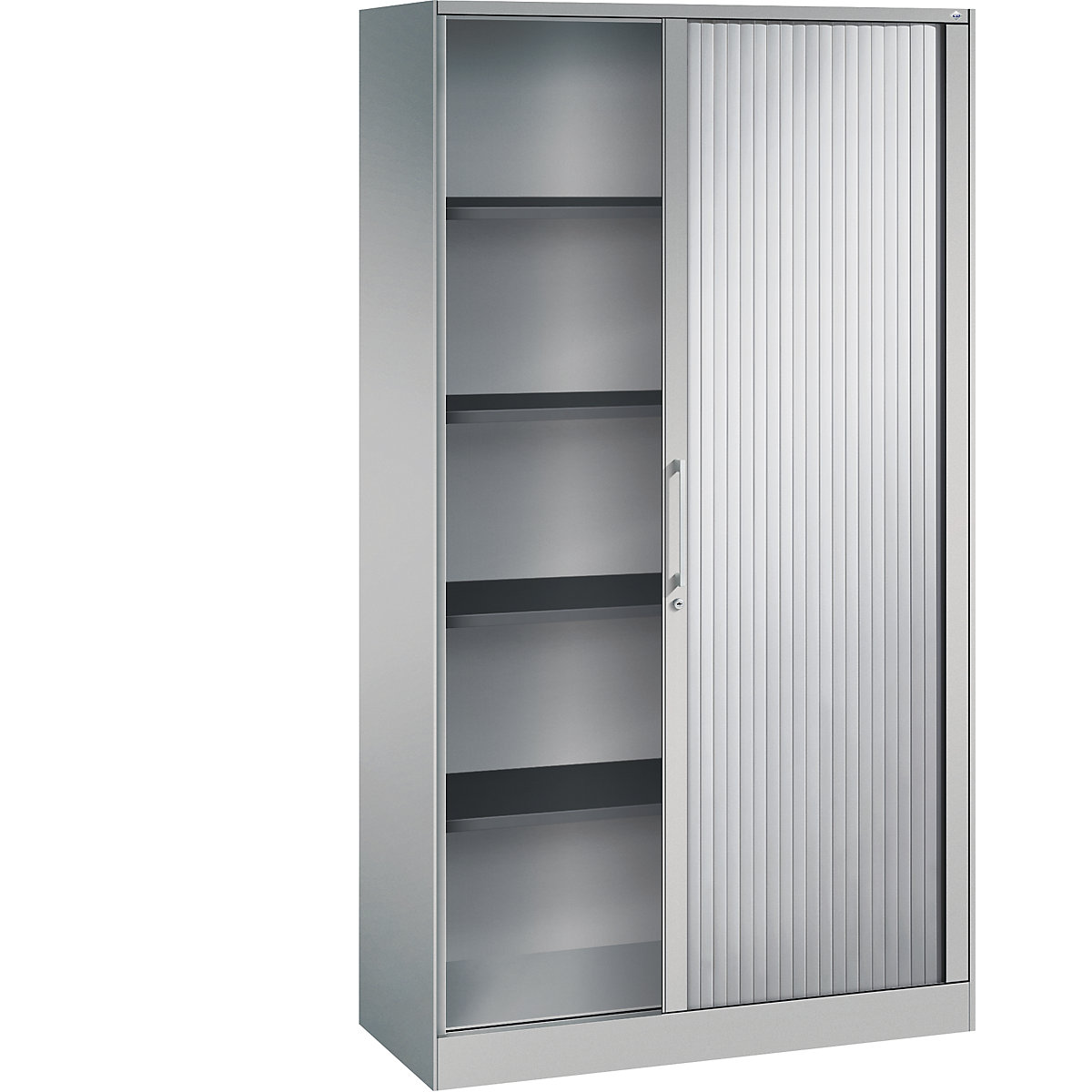 Szafa z roletami ASISTO, wys. 1980 mm – C+P, szer. 1000 mm, białe aluminium/białe aluminium-0